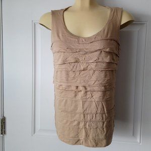 CHICO'S Khaki Layered Tank Cami Top Sz 1